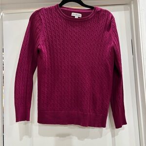 Kim Rogers Fuchsia Cable Knit Sweater